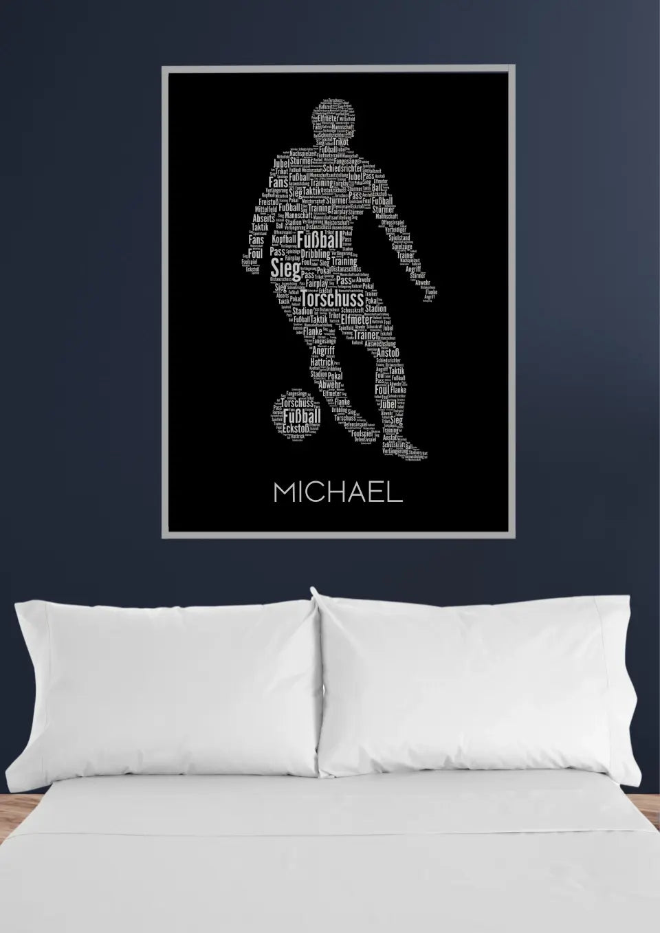 Fußball Star Poster an der Wand – Personalisiertes Fußball-Kinderzimmer-Poster