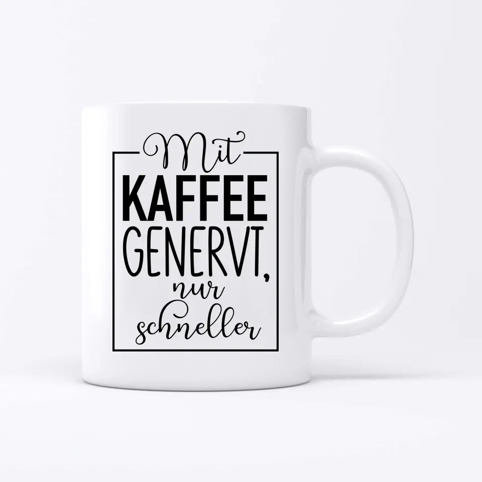 Morgenmuffel Katzentasse – Detailansicht personalisierte Tasse für Katzenfreunde