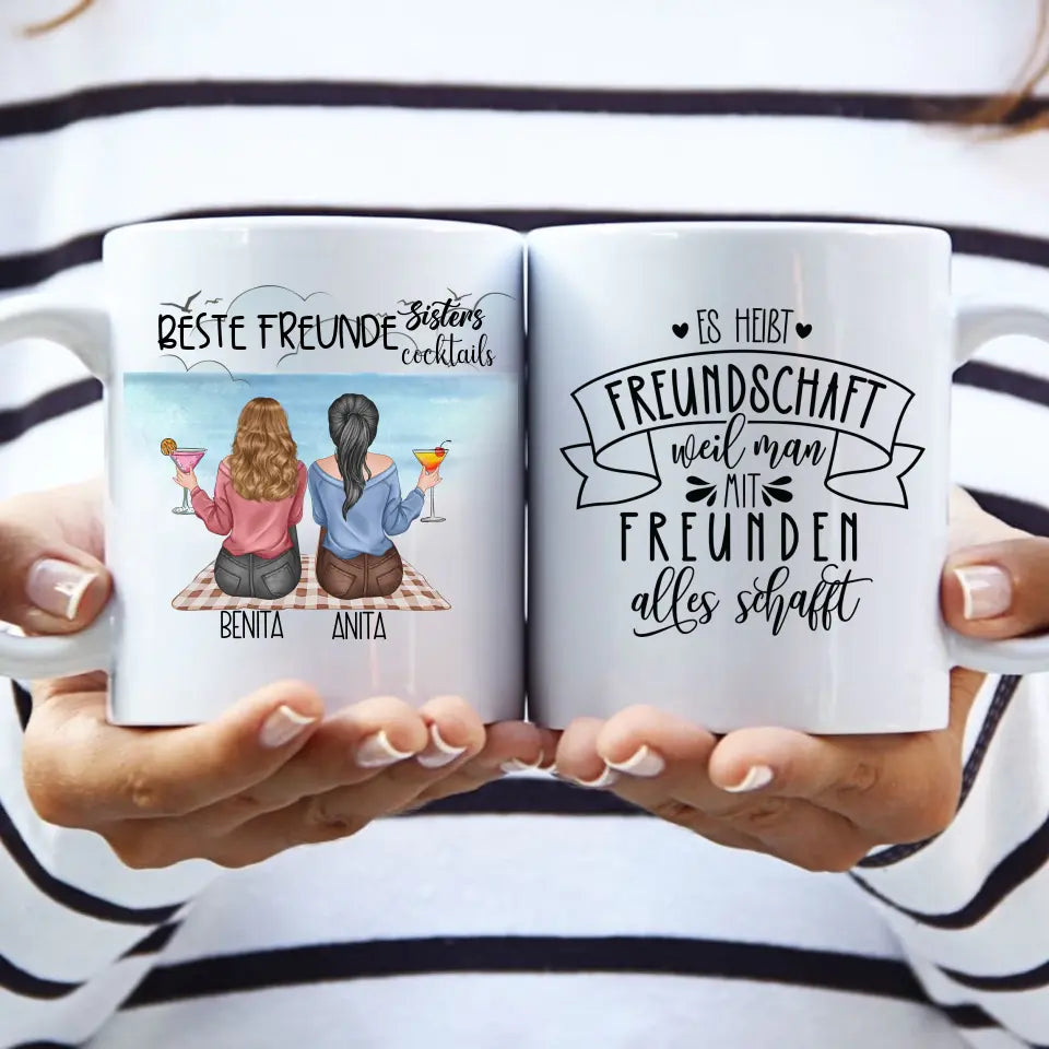 Beste Freunde Tasse personalisiert – Schönstes Geschenk für die beste Freundin mit Namen