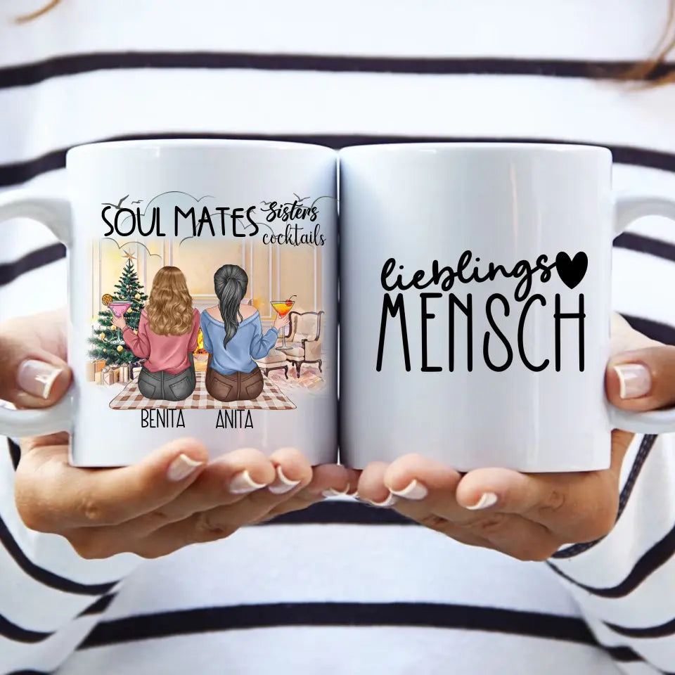 Soul Mates Tasse personalisiert – Romantisches Geschenk für Paare & beste Freunde mit Namen