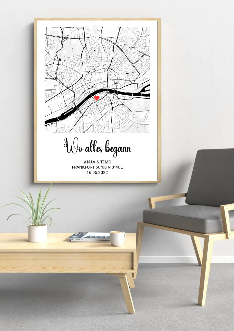 Wo alles begann Poster an der Wand – Romantisches Paar-Geschenk