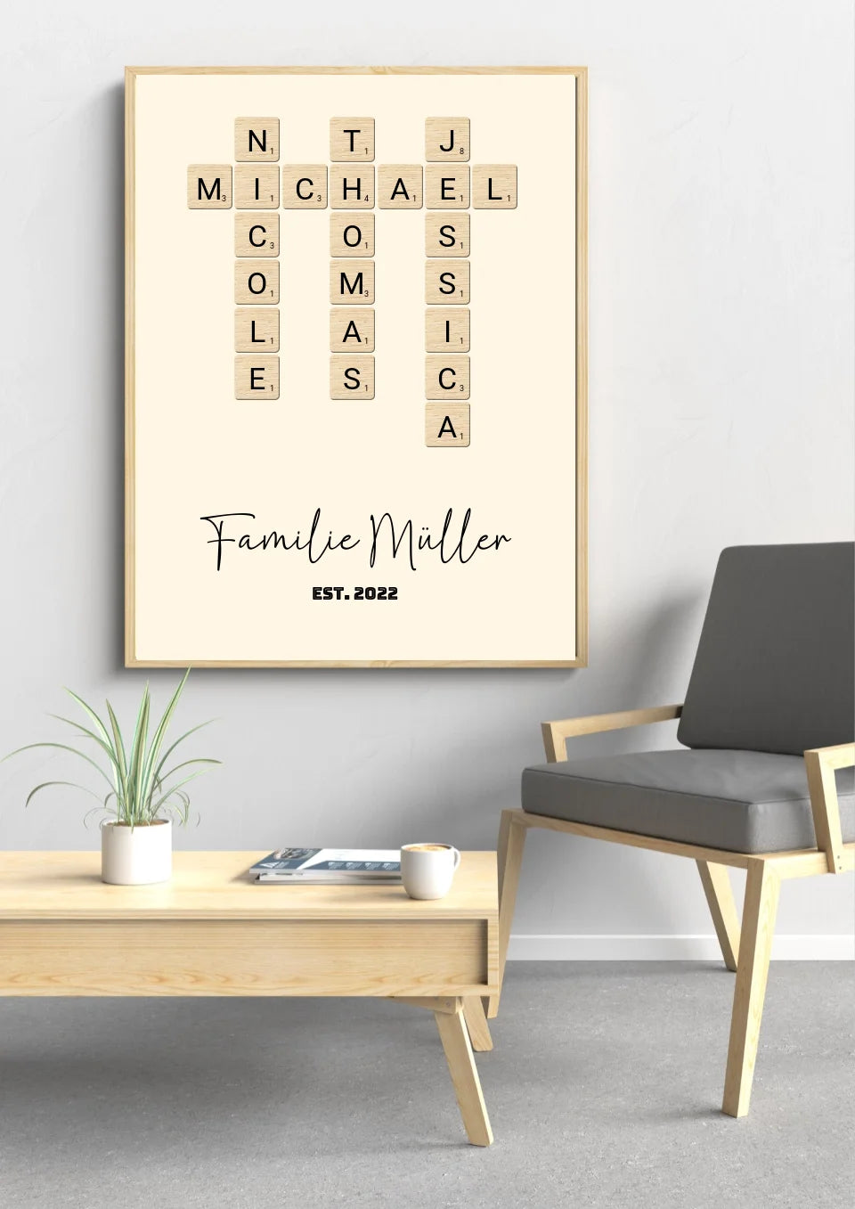 Scrabble Familien Poster an der Wand – Einzigartiges Familien-Geschenk