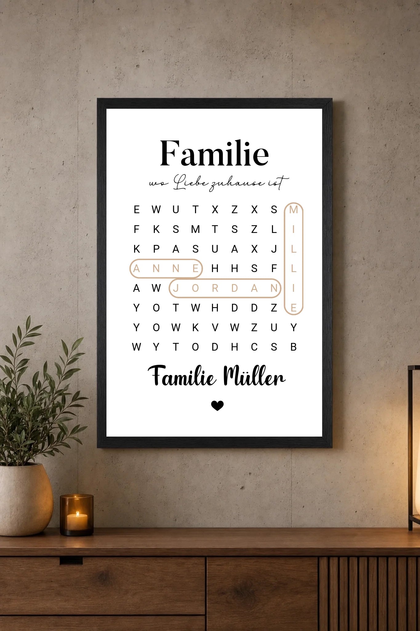 Familien Suchrätsel Poster – Lifestyle Foto personalisiertes Familienposter