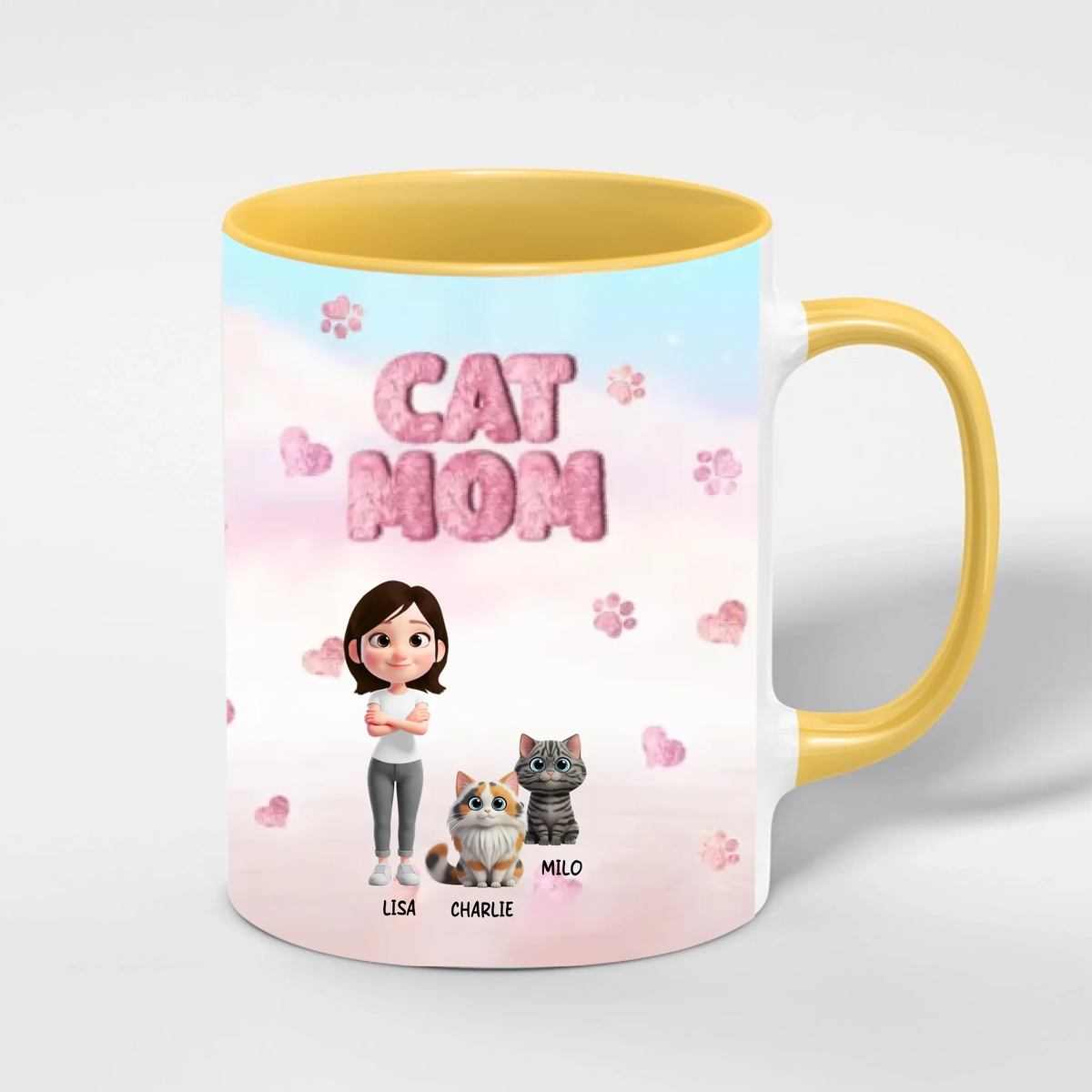 Katzenmama Tasse personalisiert – Cat Mom Tasse mit Katzenfoto & Name