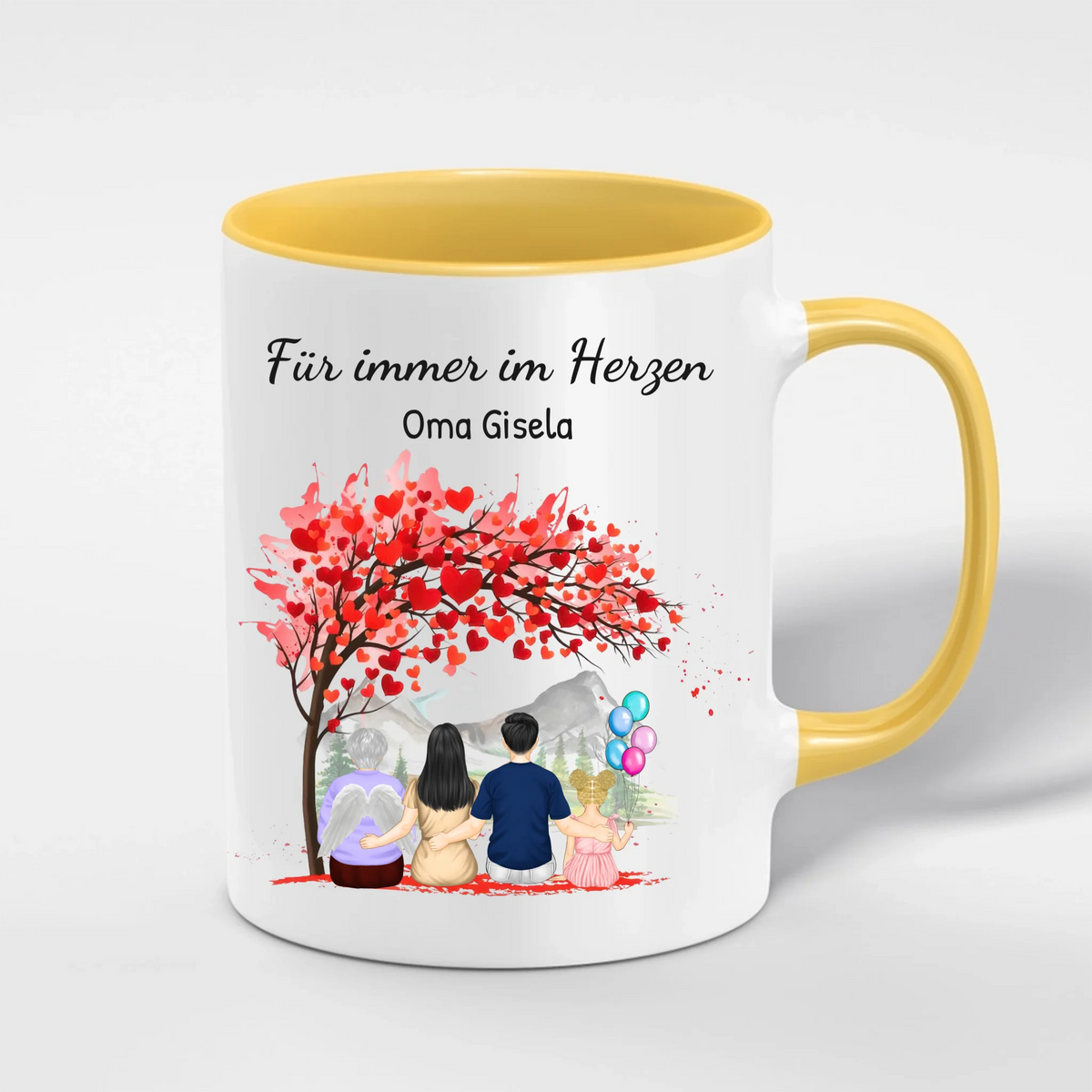 Gedenktasse personalisiert mit Foto – Erinnerungstasse Für immer im Herzen