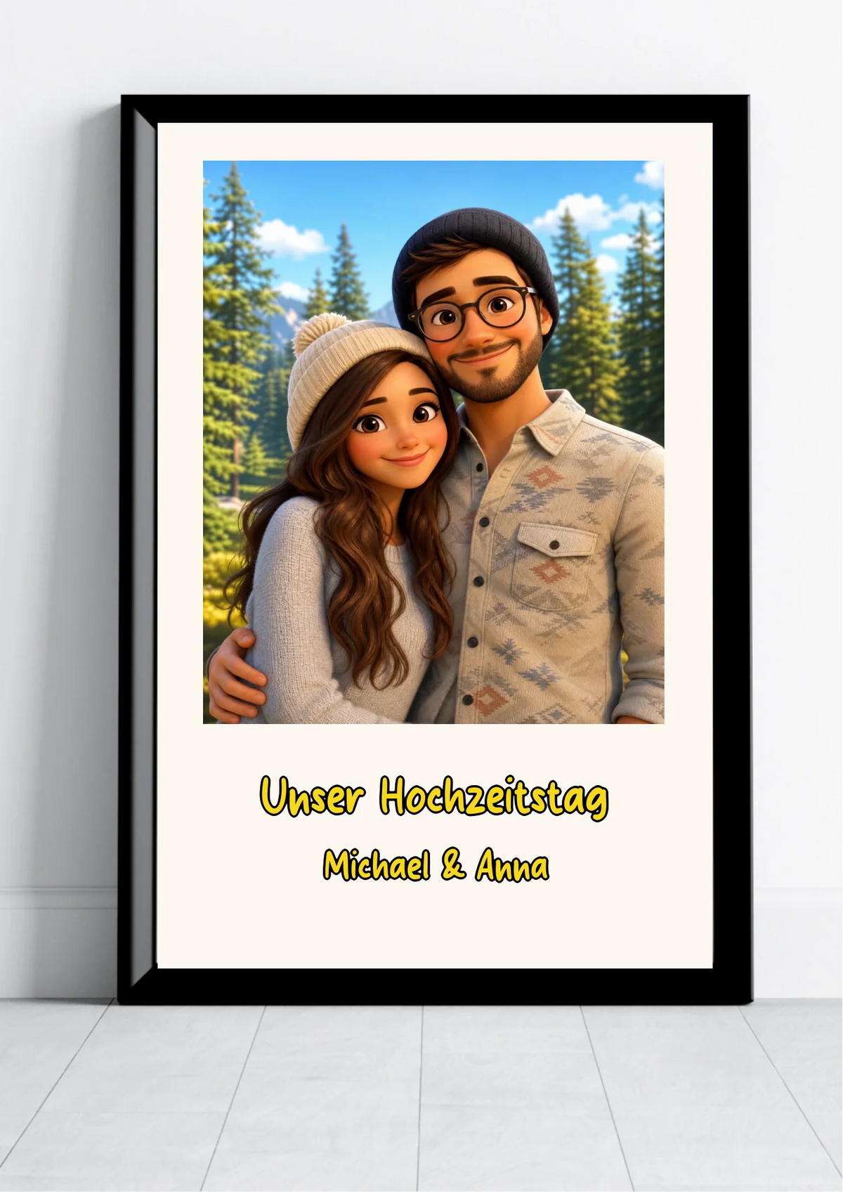 Familienposter im 3D-Animationsstil nach Foto – Cartoon Portrait personalisiert, 2 KI-Stile