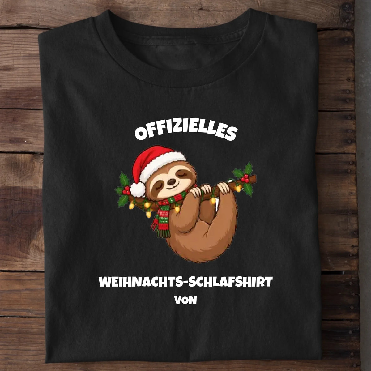 Offizielles Weihnachts-Schlafshirt – Personalisiert mit Namen