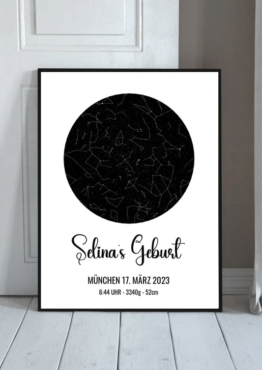Sternenkarte Poster als Digitaler Download – Last Minute Geschenk von MANOprints