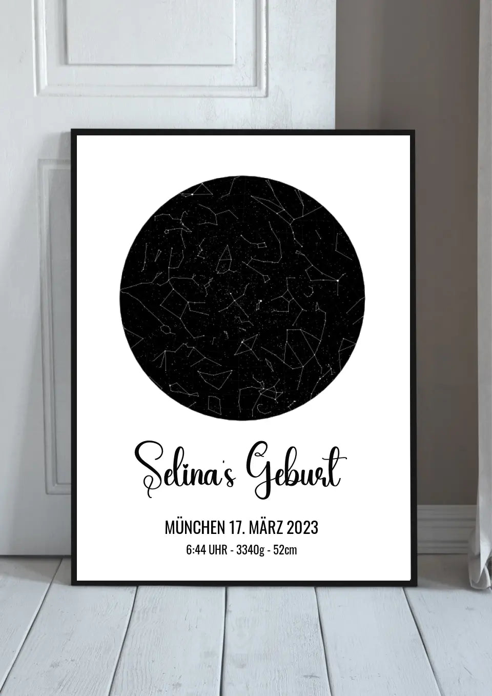 Sternenkarte Geburt personalisiert – Babygeschenk von MANOprints
