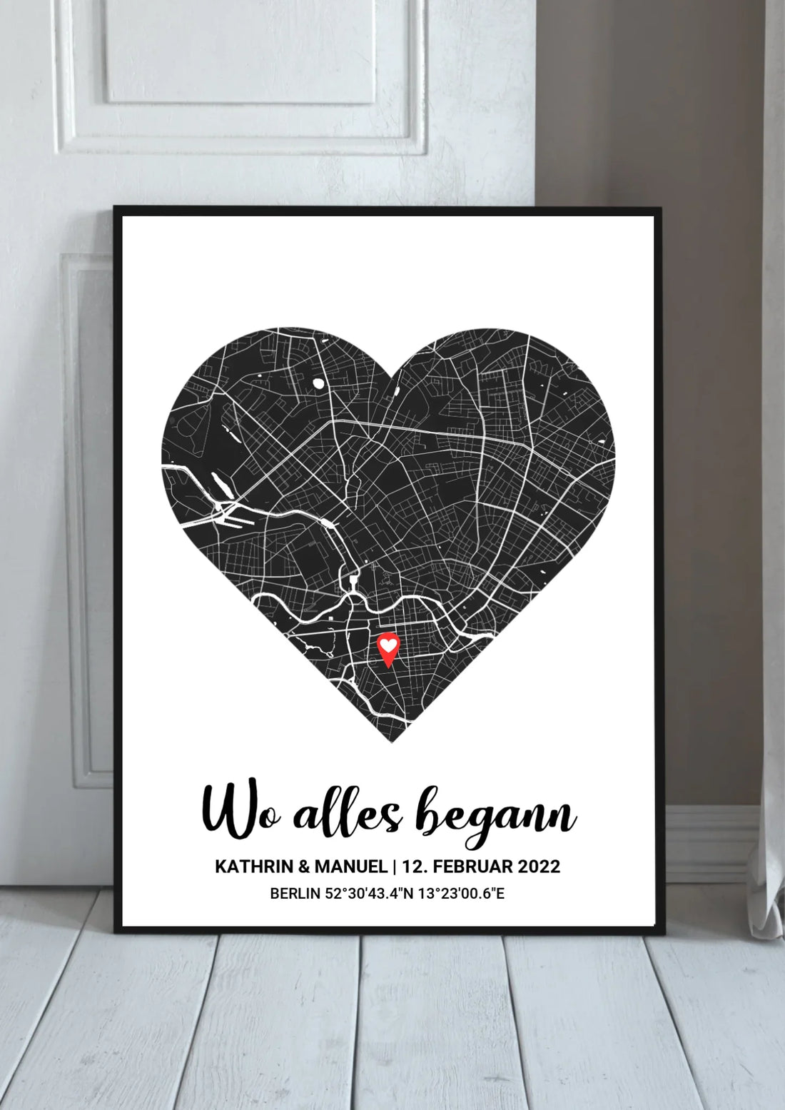 Wo alles begann Poster personalisiert – Einzugsgeschenk von MANOprints