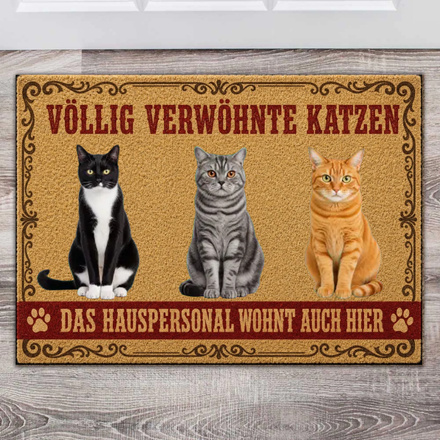 Katzen Fußmatte mit Fotos – Personalisiert für Katzenbesitzer