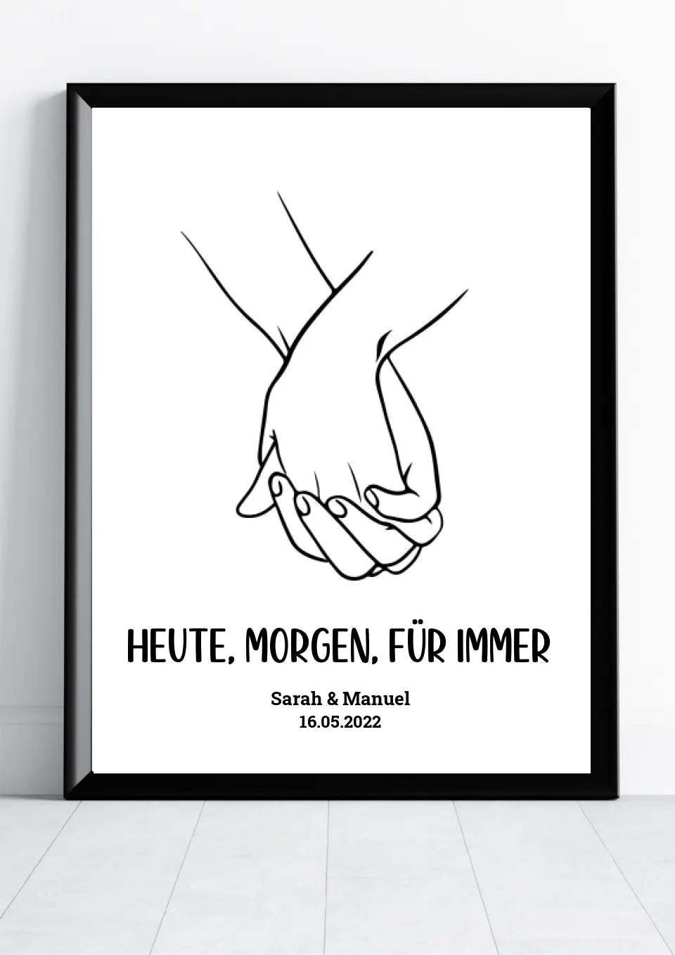 Hand in Hand Heute Morgen Für Immer - Personalisiertes Poster