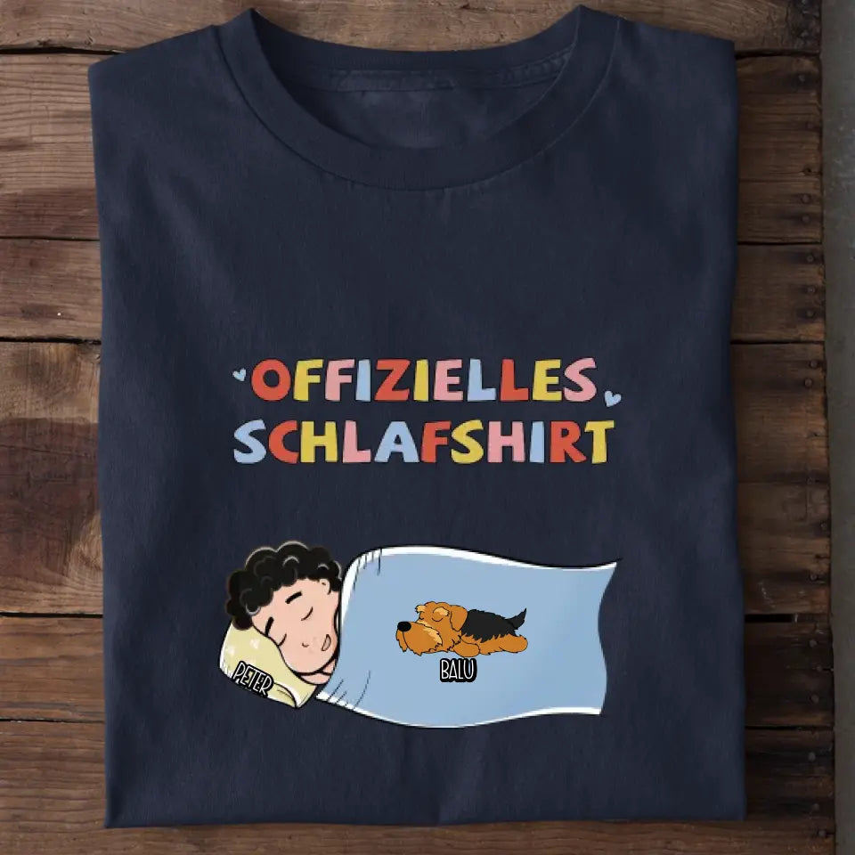 Offizielles Schlafshirt Hundebesitzer – Farbübersicht personalisiertes Schlafshirt