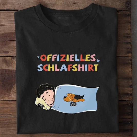 Offizielles Schlafshirt Hundebesitzer - Personalisiertes T-Shirt