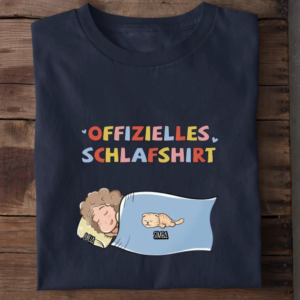 Offizielles Schlafshirt Katzenbesitzer – Farbübersicht personalisiertes Schlafshirt