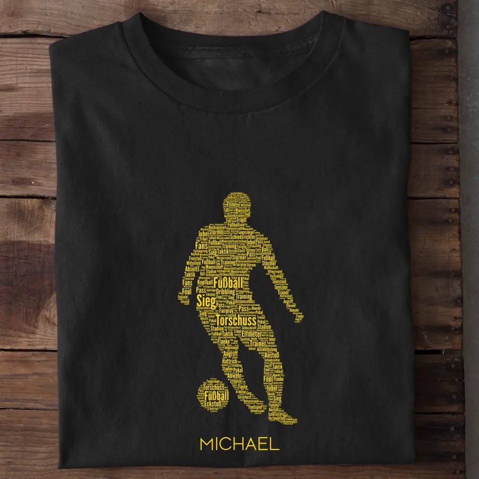 Fußball Star T-Shirt – Lifestyle Foto personalisiertes Kinder-Fußball-Shirt
