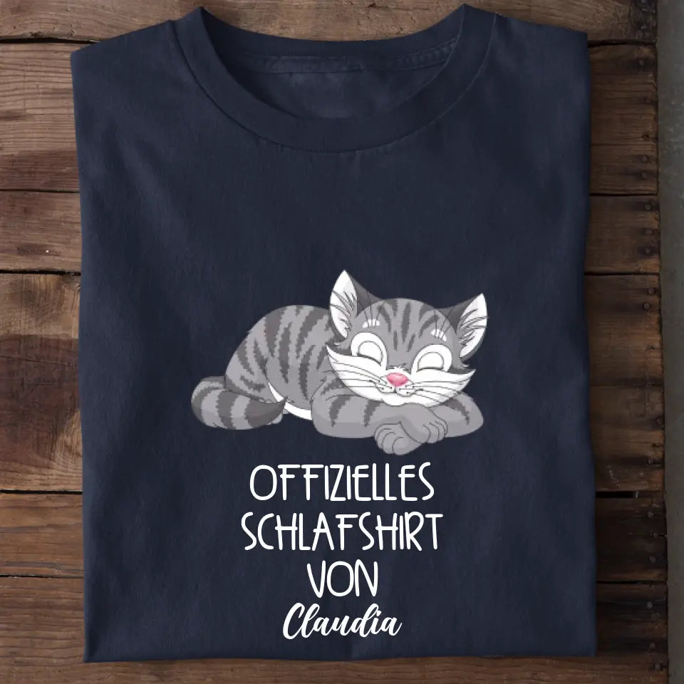 Offizielles Schlafshirt Katze – Farbübersicht personalisiertes Schlafshirt