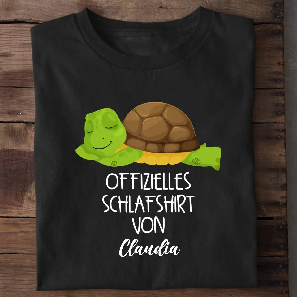 Offizielles Schlafshirt Schildkröte - Personalisiertes T-Shirt