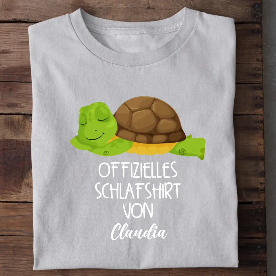 Offizielles Schlafshirt Schildkröte - Personalisiertes T-Shirt