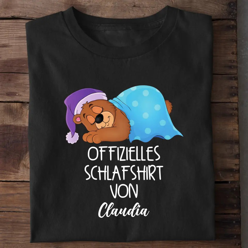 Offizielles Schlafshirt Schmusebär personalisiert – Kuscheliges Schlafshirt Damen & Herren