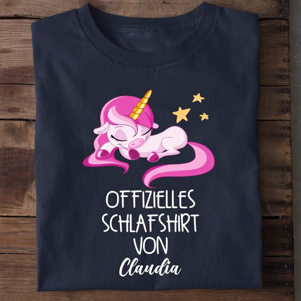 Offizielles Schlafshirt Einhorn – Verschiedene Größen personalisiertes Schlafshirt