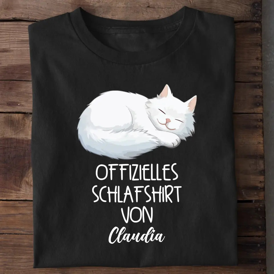 Offizielles Schlafshirt Katze - Personalisiertes T-Shirt