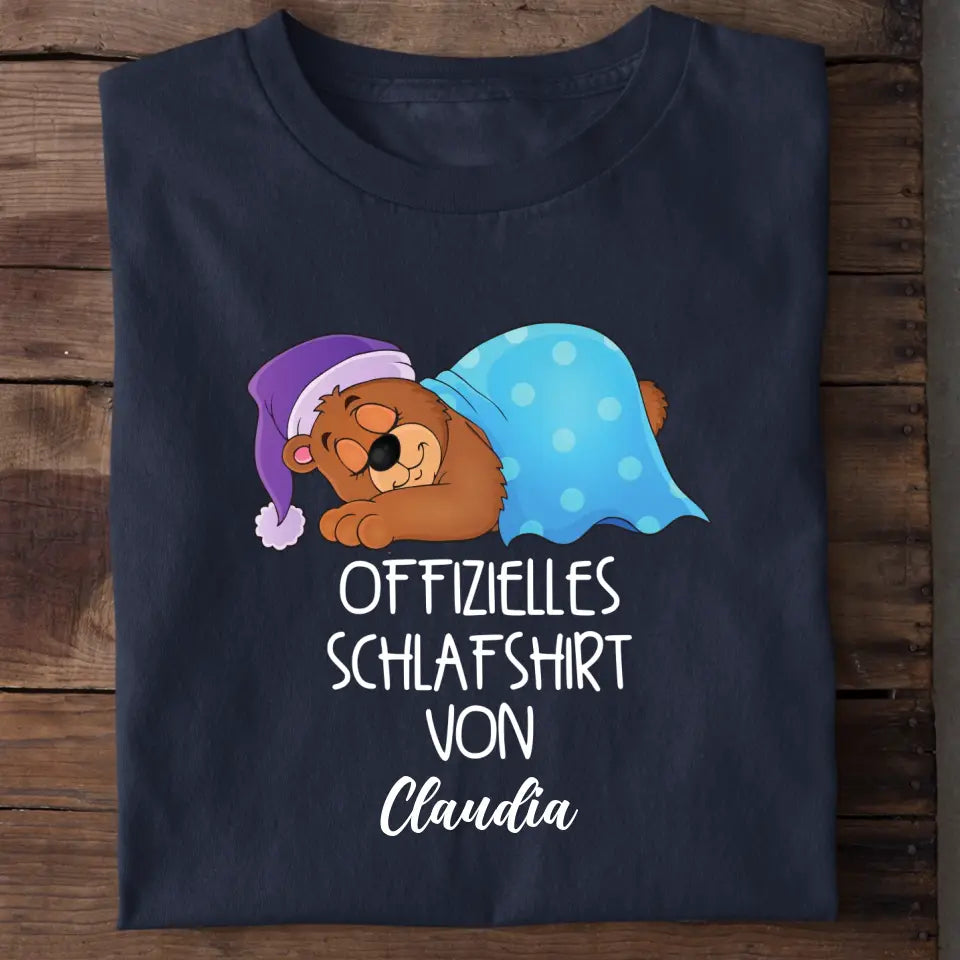 Offizielles Schlafshirt Schmusebär – Verschiedene Größen personalisiertes Schlafshirt