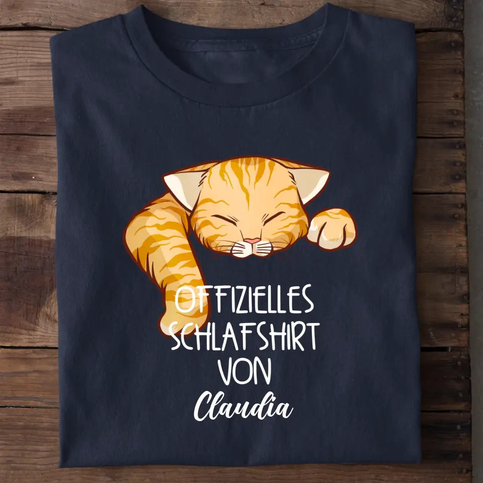 Offizielles Schlafshirt Katze mit Foto – Verschiedene Größen personalisiertes Schlafshirt