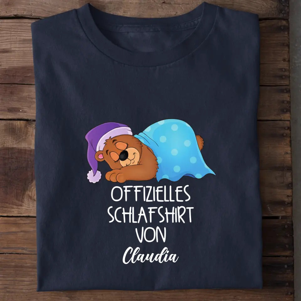 Offizielles Schlafshirt Schmusebär – Farbübersicht personalisiertes Schlafshirt