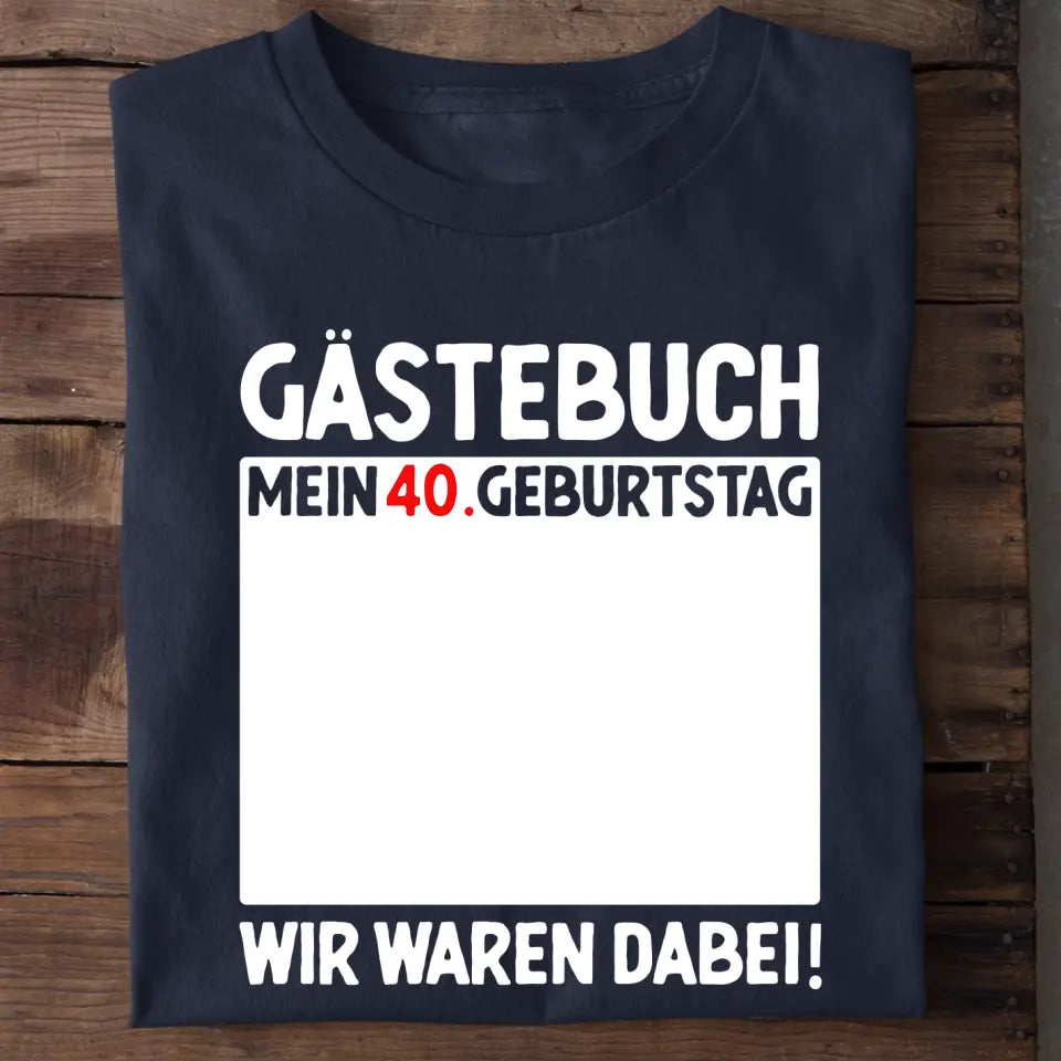 Gästebuch Geburtstags T-Shirt – Farbübersicht personalisiertes T-Shirt