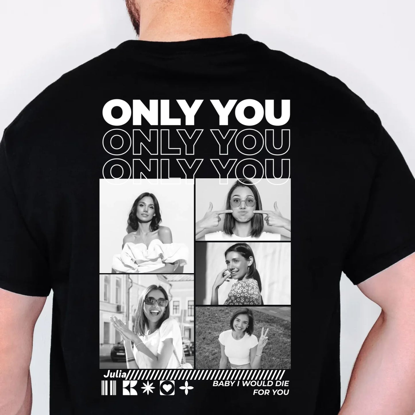 Only You T-Shirt personalisiert – Romantisches Partner-Shirt für Paare & beste Freunde