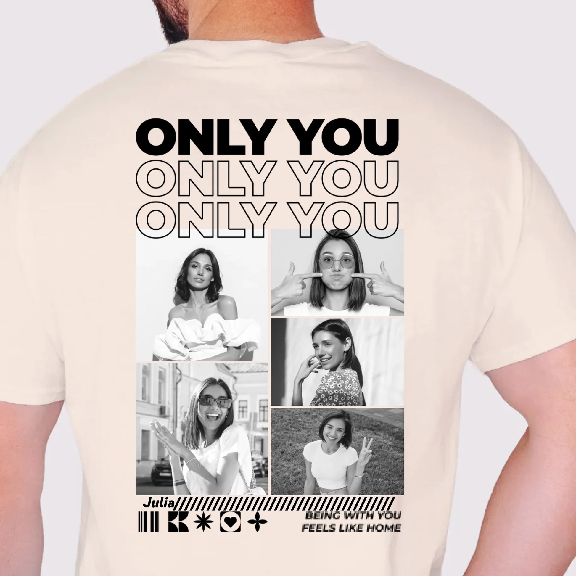 Only You T-Shirt – Verschiedene Größen personalisiertes Paar-Shirt