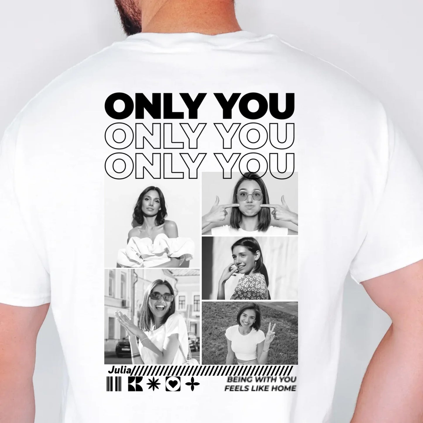 Only You T-Shirt – Detailansicht personalisierter Aufdruck