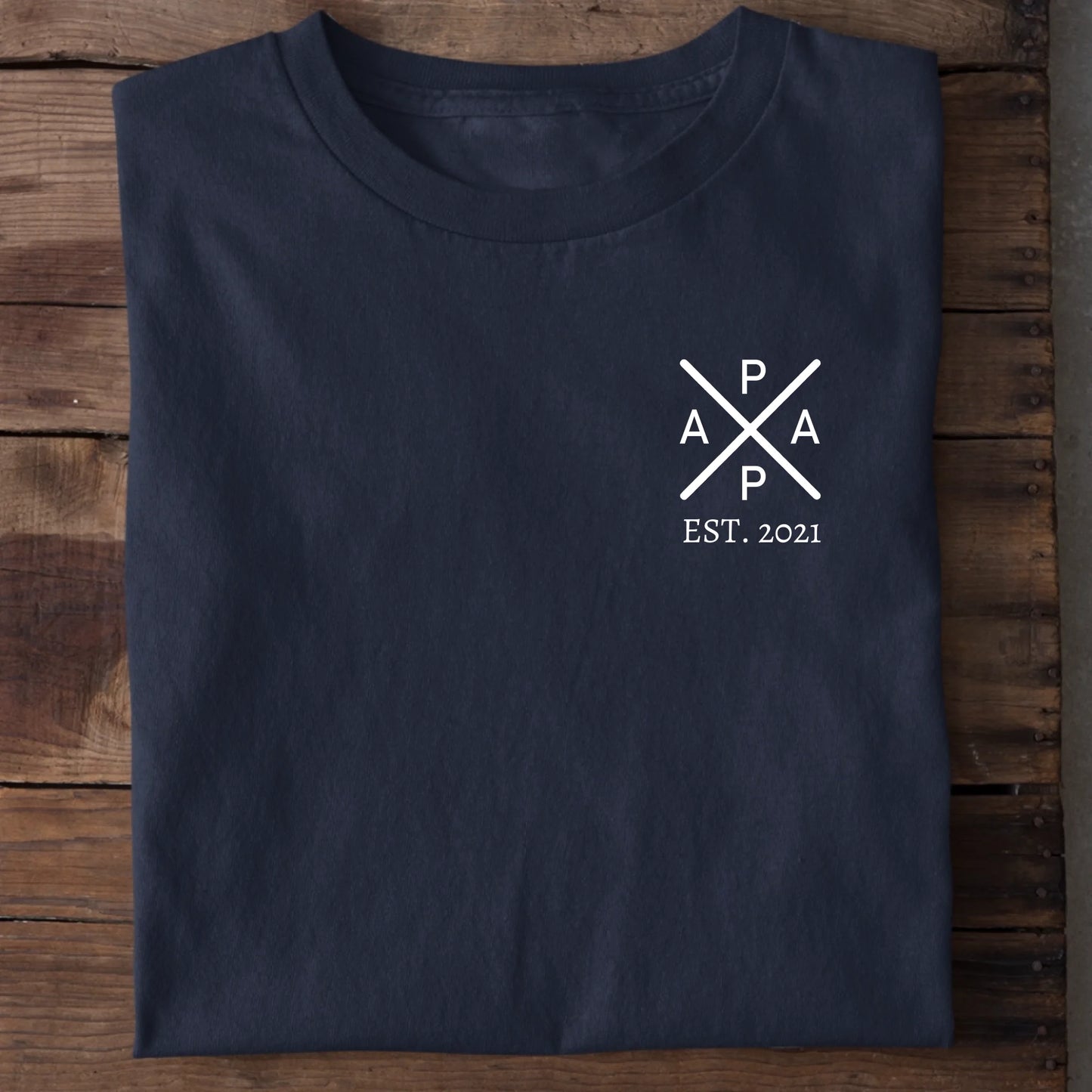 Papa Vatertag T-Shirt – Verschiedene Farben personalisiertes Vatertag-Shirt
