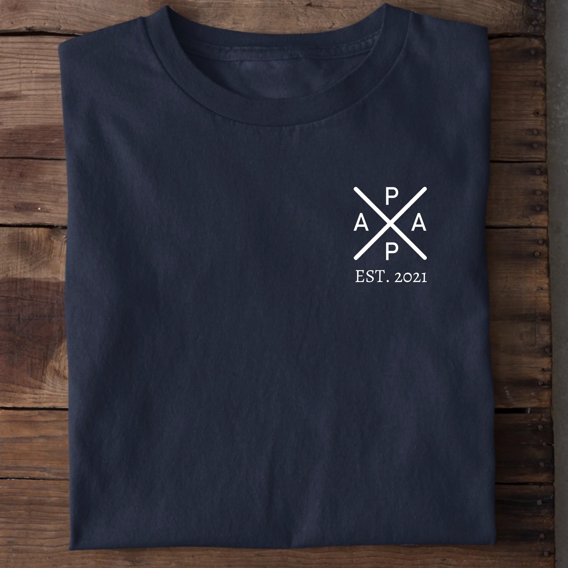 Papa Vatertag T-Shirt – Verschiedene Farben personalisiertes Vatertag-Shirt