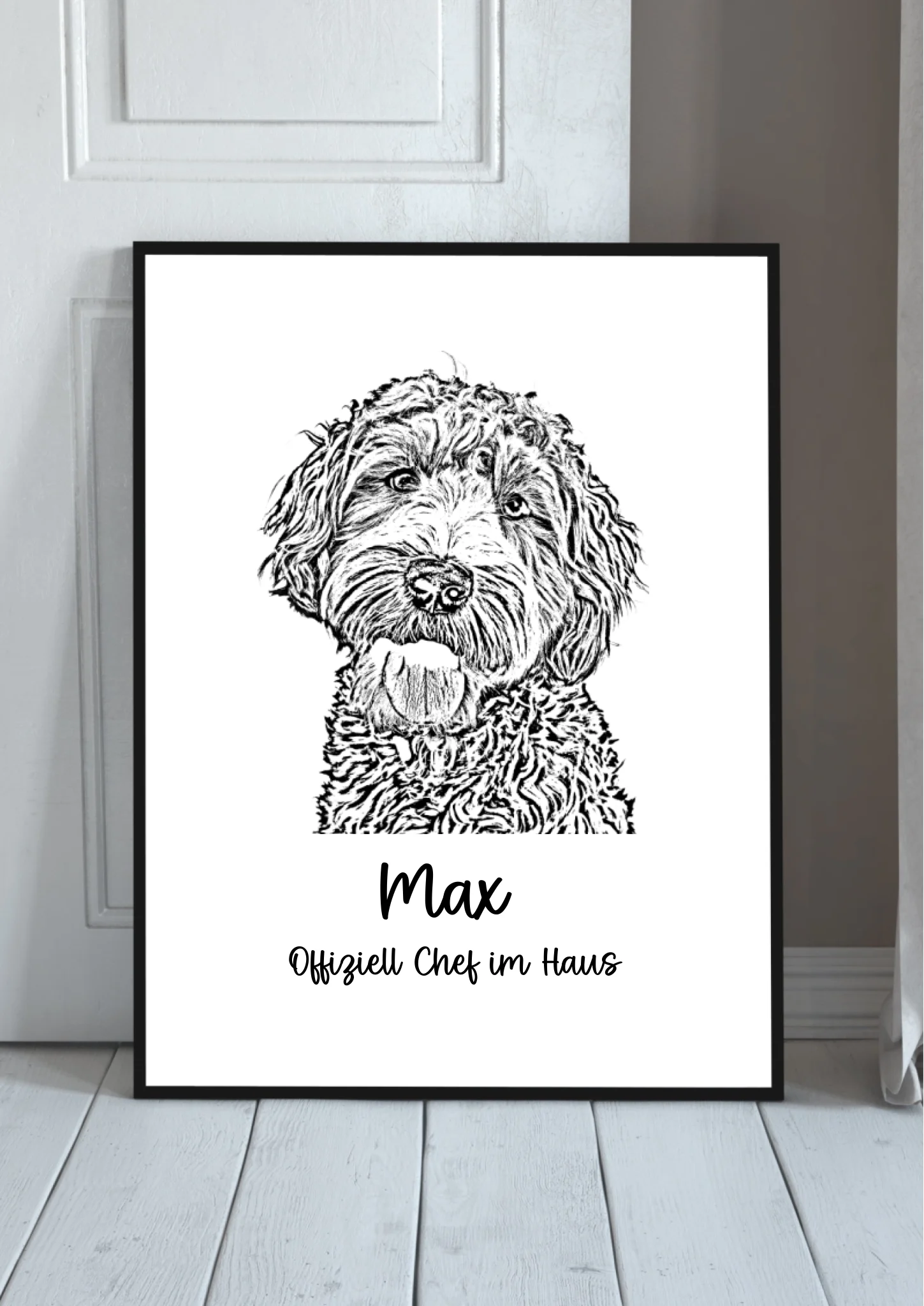 Personalisiertes Tierportrait im Sketch-Stil – Poster mit Haustier-Foto für Hunde & Katzen