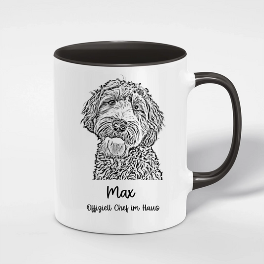 Personalisierte Tierportrait Tasse mit Foto – Haustier Geschenk für Hunde & Katzenbesitzer