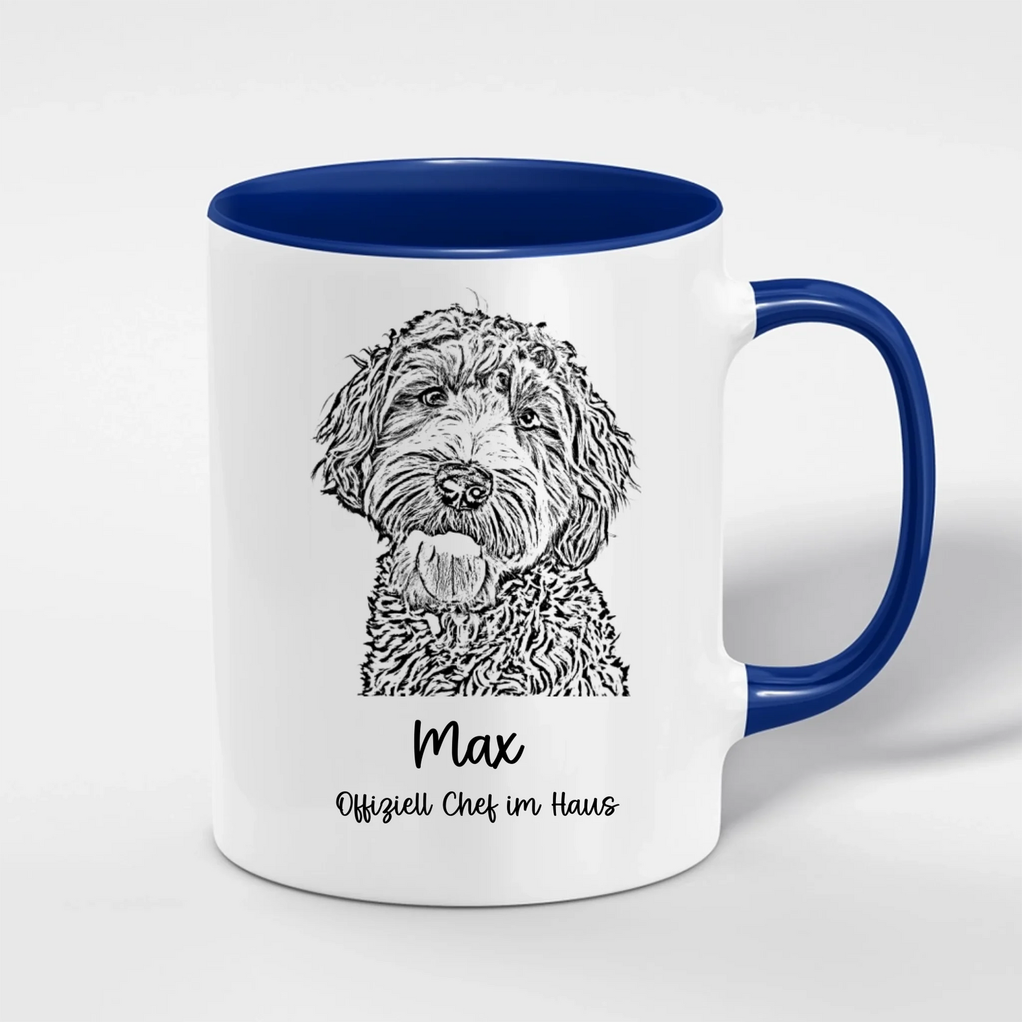 Tierportrait Tasse personalisiert – Beispiel mit eigenem Haustierfoto