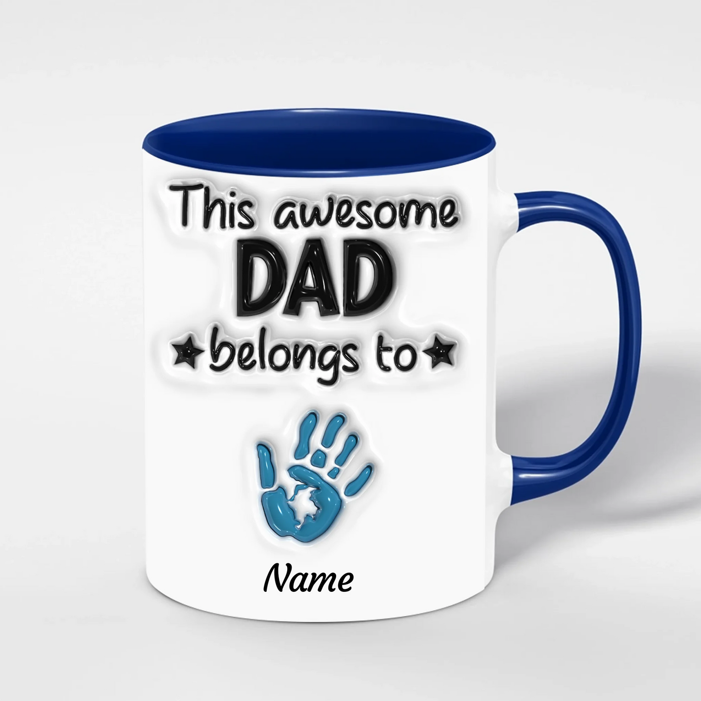 Papa Tasse Handabdrücke – Detailansicht des personalisierten Motivs