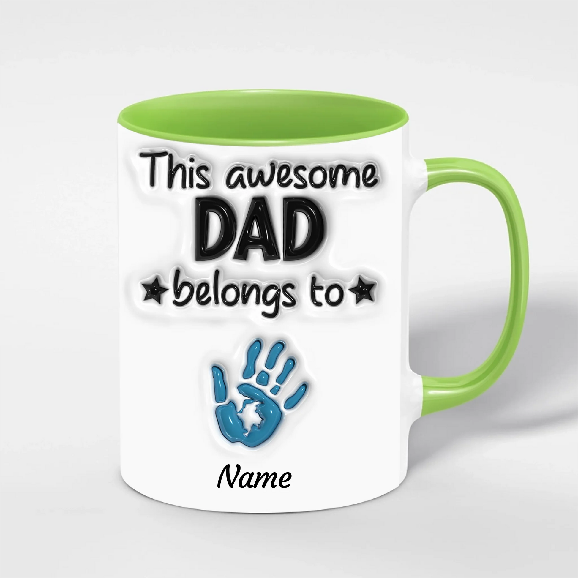 Handabdruck Papa Tasse – verschiedene Farbvarianten der personalisierten Tasse