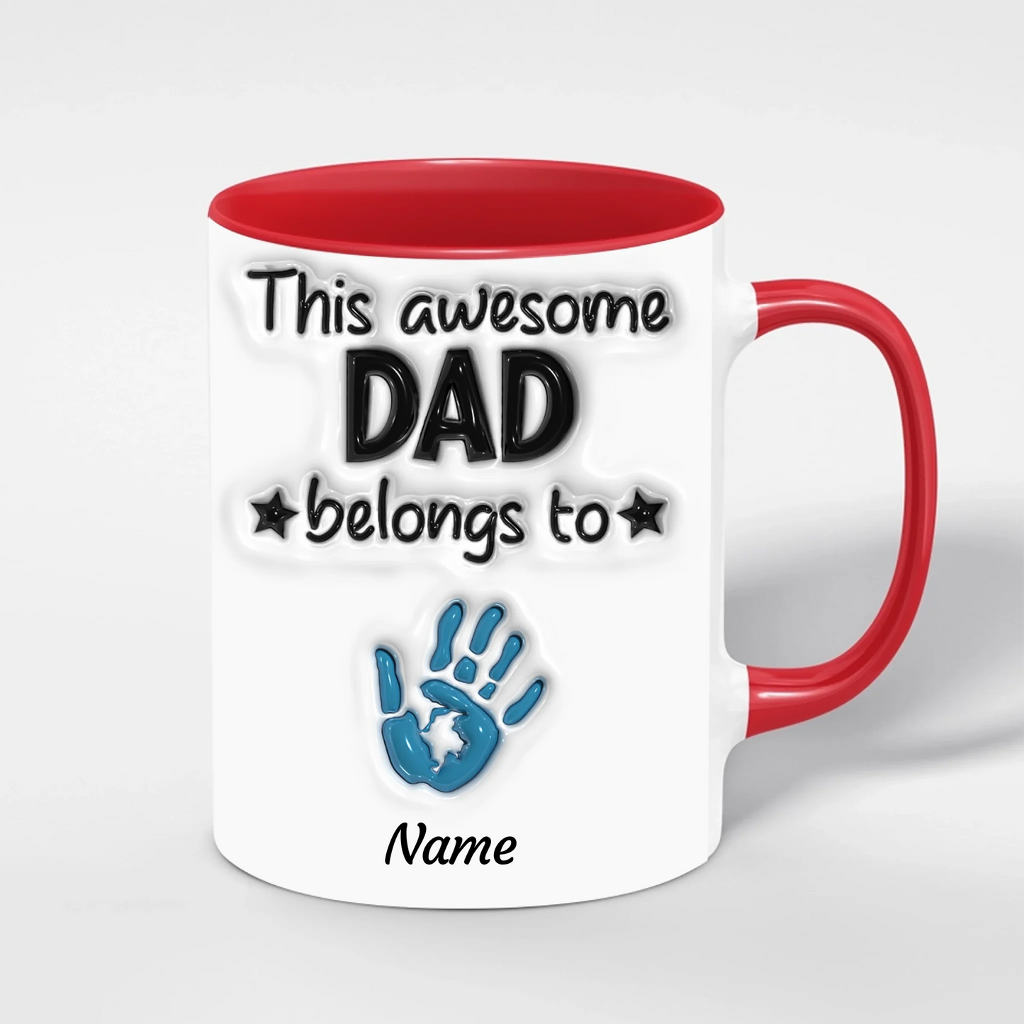 Personalisierte Handabdruck Tasse – Vatertagsgeschenk von den Kindern