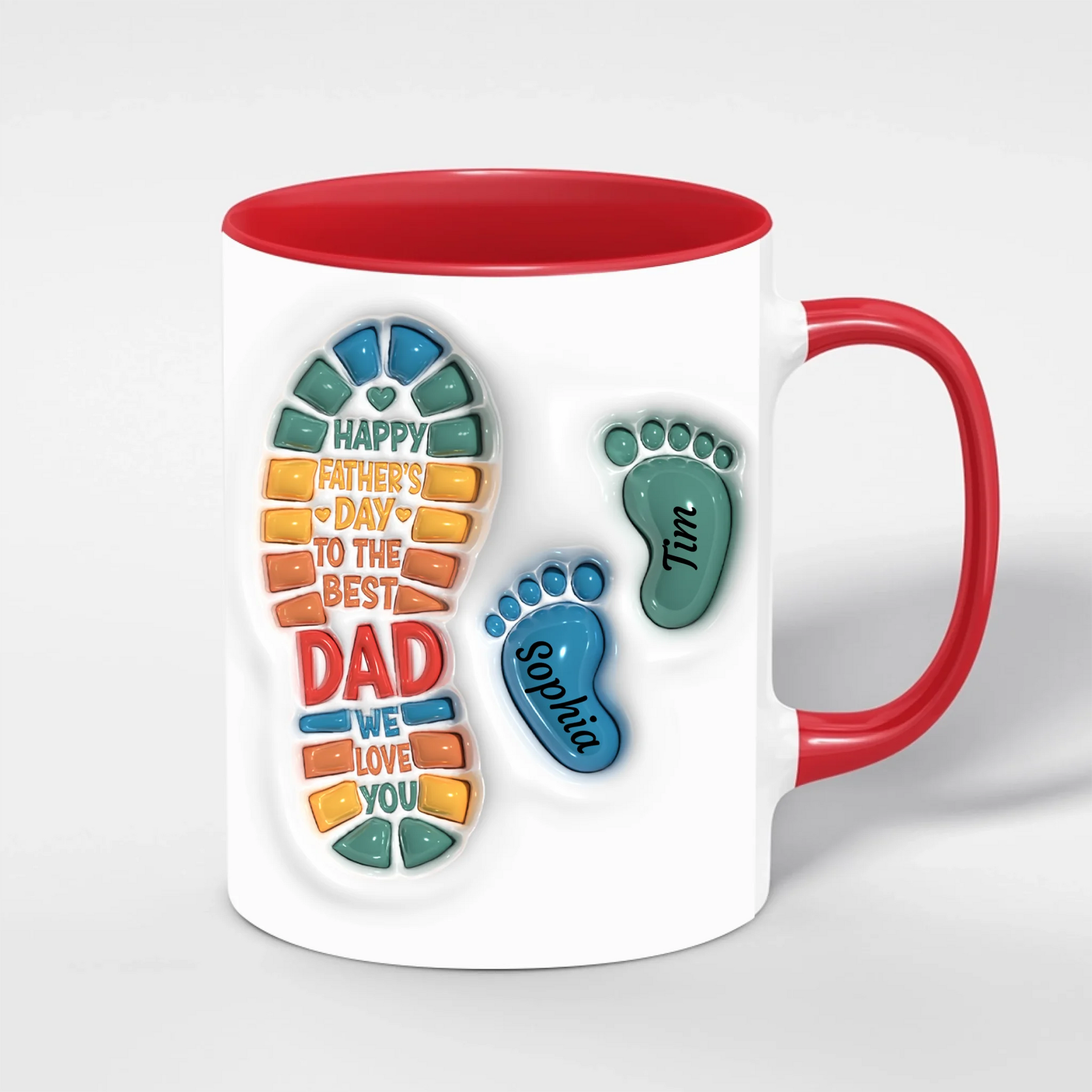 Personalisierte Kinderfüße Tasse – Vatertagsgeschenk von den Kindern