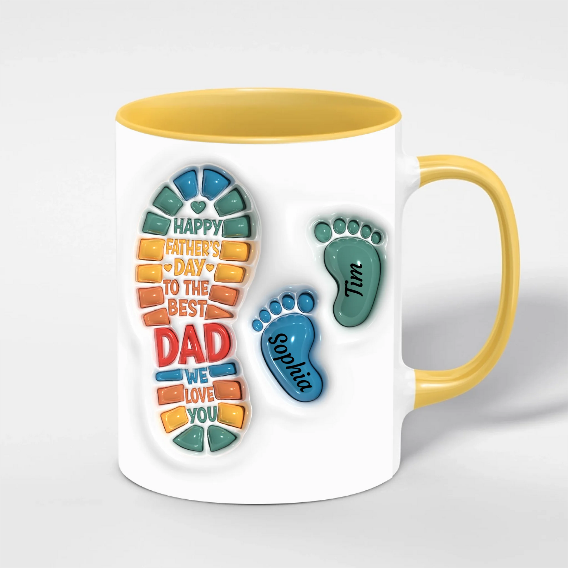 Papa Tasse mit Kinderfüßen & Namen – Geschenkidee zum Geburtstag & Weihnachten