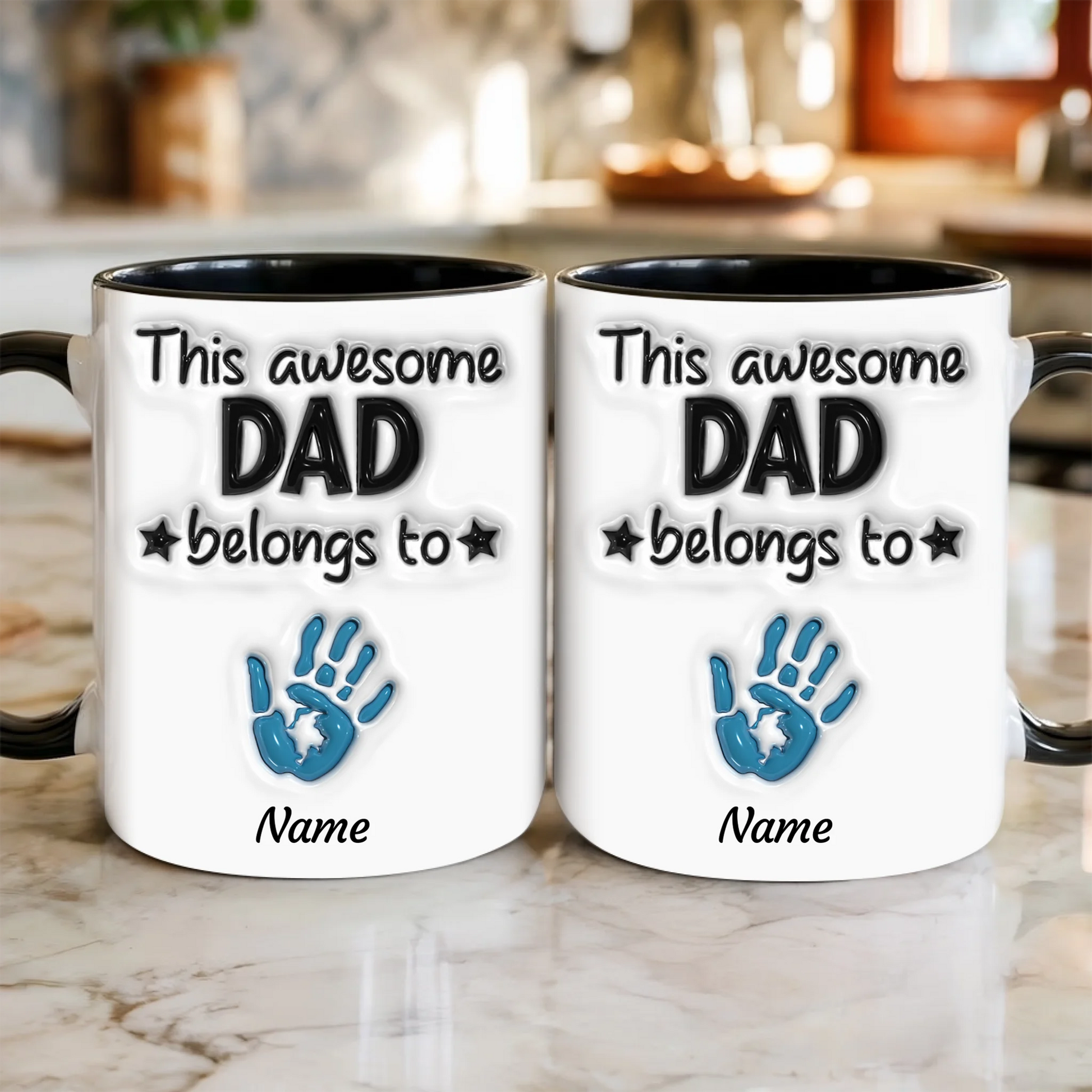 Personalisierte Papa Tasse mit Handabdrücken & Namen – Geschenk für Papa