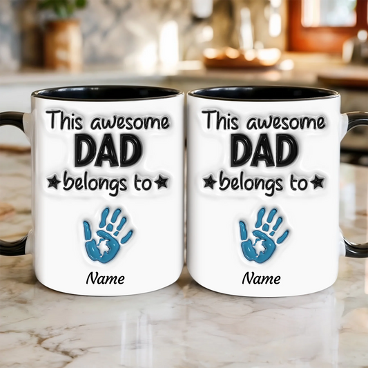 Personalisierte Papa Tasse mit Handabdrücken & Namen – Geschenk für Papa