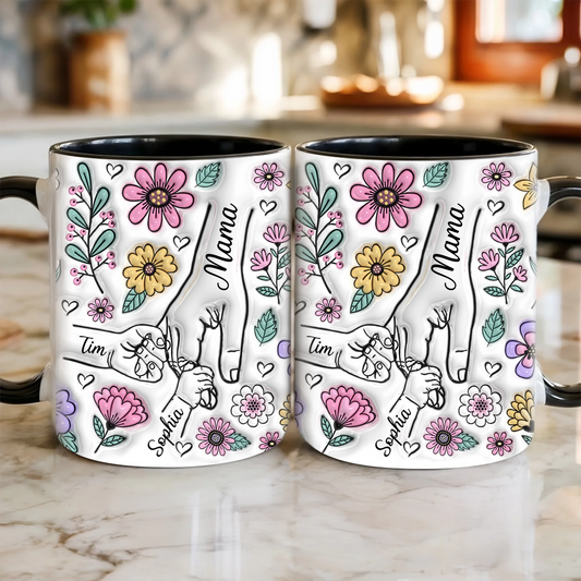 Mama Tasse mit Kindernamen – Personalisiert im 3D-Look