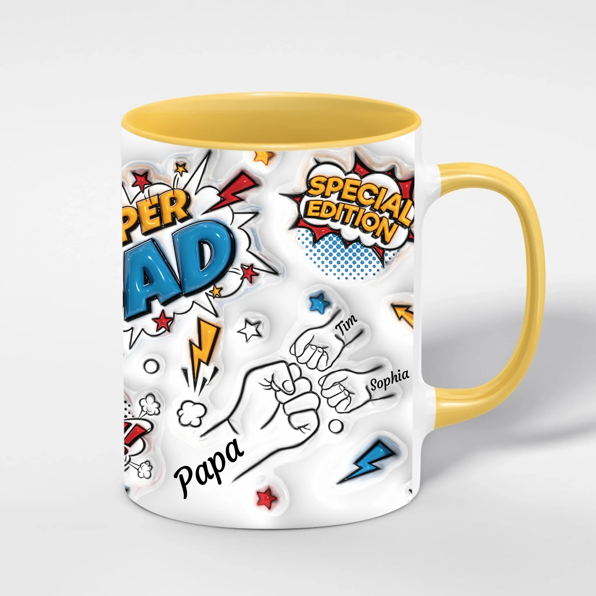Super Dad Papa Tasse mit Namen – Geschenkidee zum Geburtstag & Weihnachten
