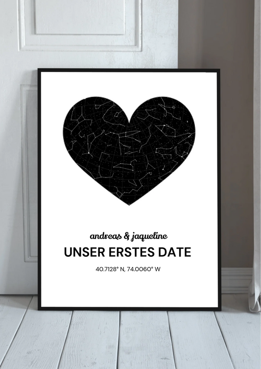 Sternenkarte Poster „Unser erstes Date" – Personalisiert