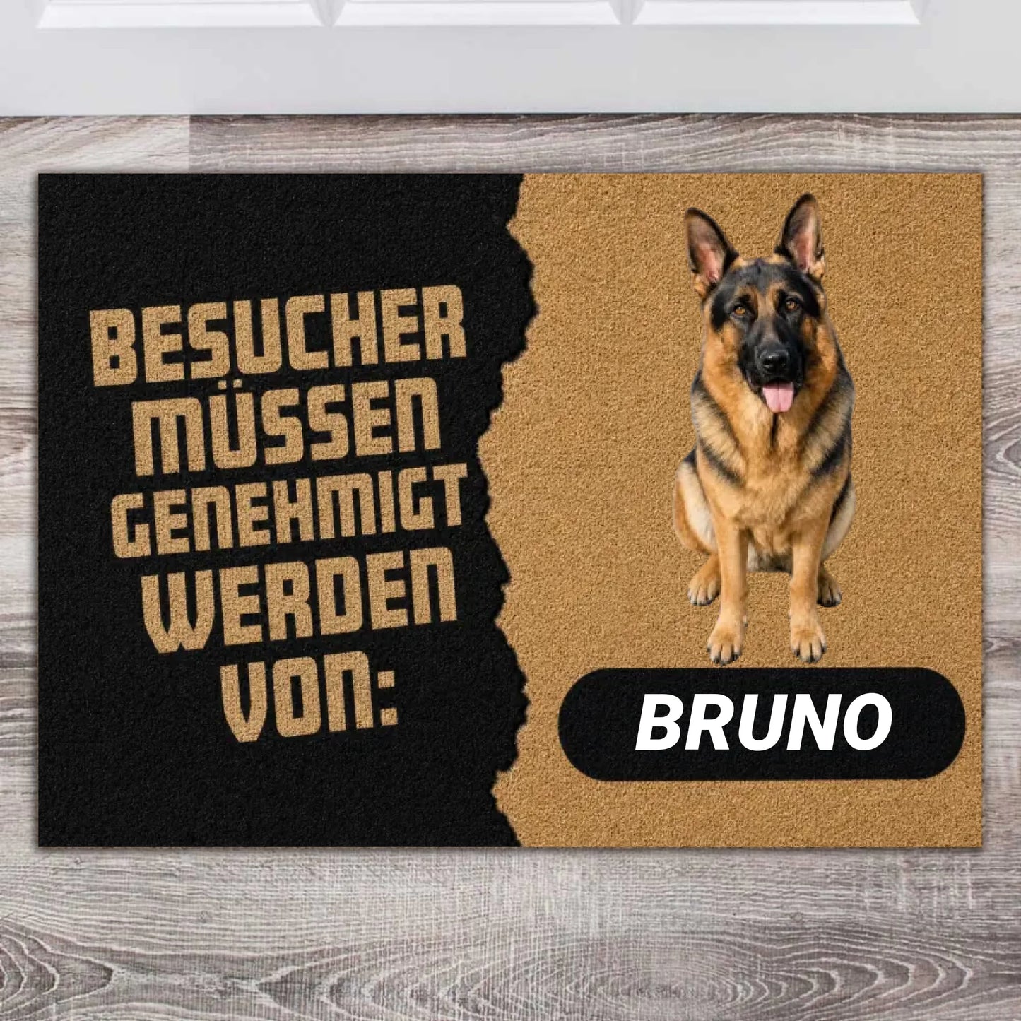 Personalisierte Hunde Fußmatte mit Foto und Name des Hundes – Türmatte für Hundebesitzer, 70x50 cm