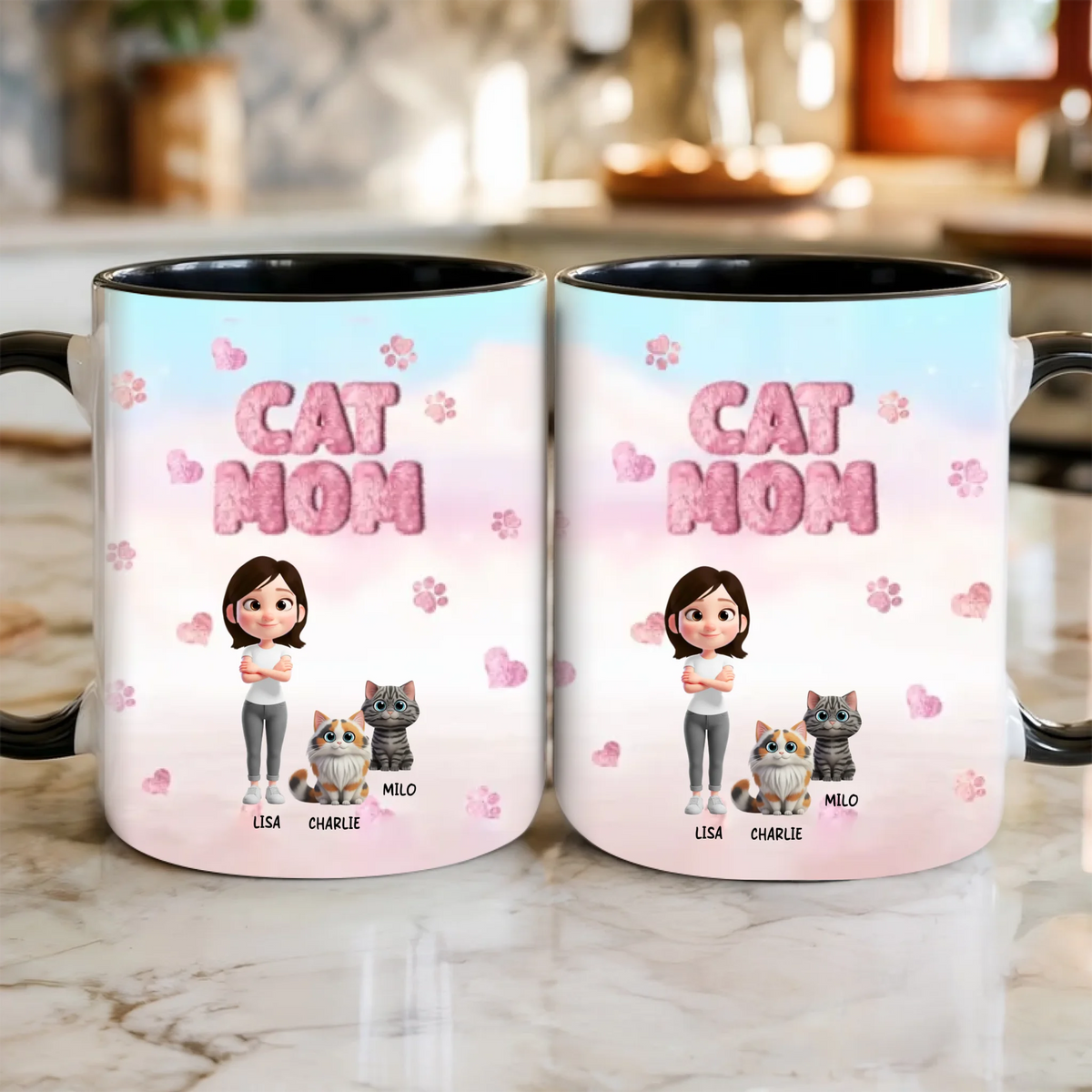 Katzenmama Tasse personalisiert – Cat Mom Tasse mit Katzenfoto & Name